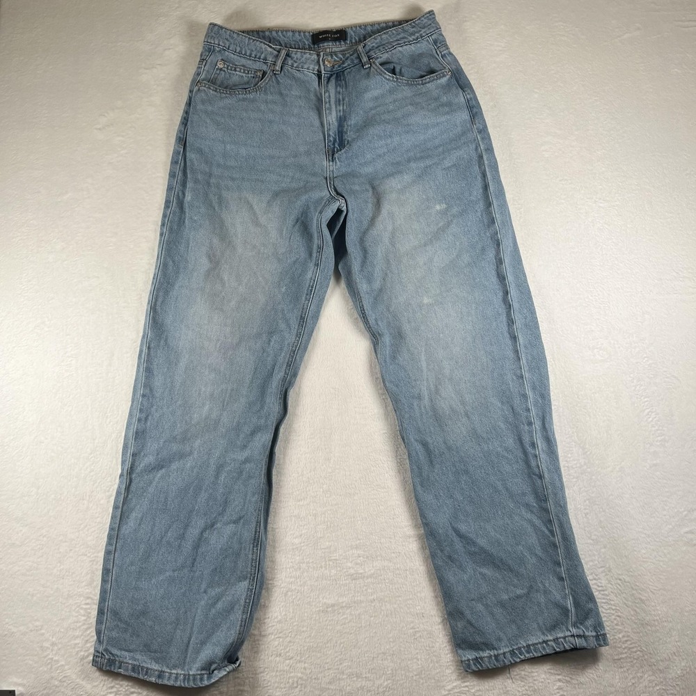 White Fox Jeans Womens Medium Blue High Rise Straight Leg Light‎ Wash Denim